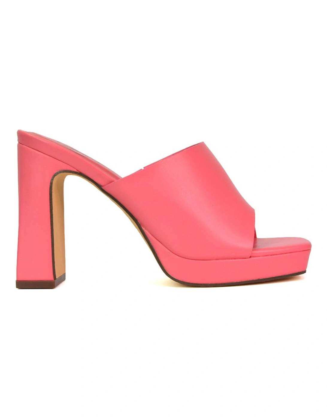 'Presley' Square Toe Strappy Platform Block High Heel Mule Sandals, 2 of 1