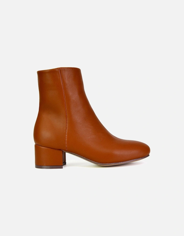 'Nolan' Mid Block Heel Ankle Boots With Inside Zip