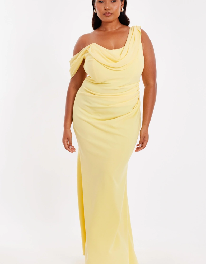 Lemon Curve Sleeve Maxi Dress