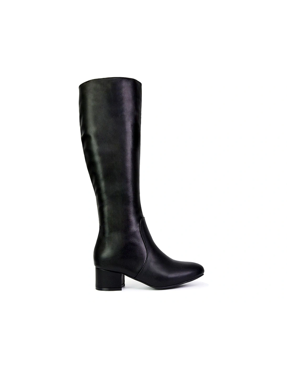'Valeria' Zip Up Knee High Boots With Mid Block Heel, 2 of 1