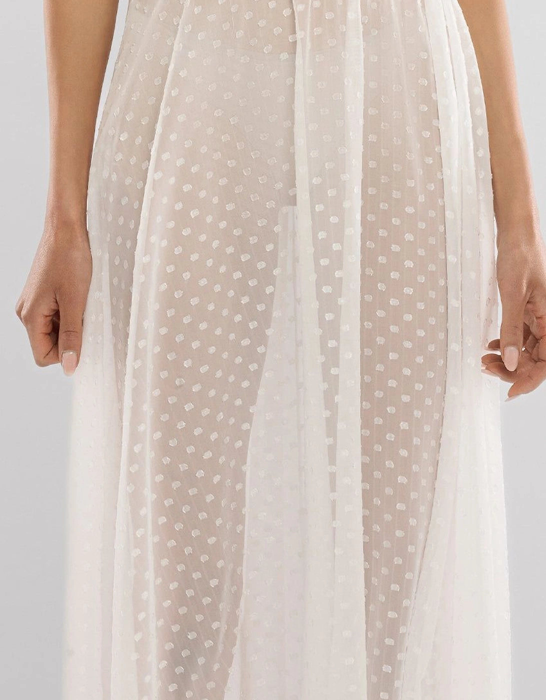 Polka Dobby Chiffon A Line Maxi Skirt, 2 of 1