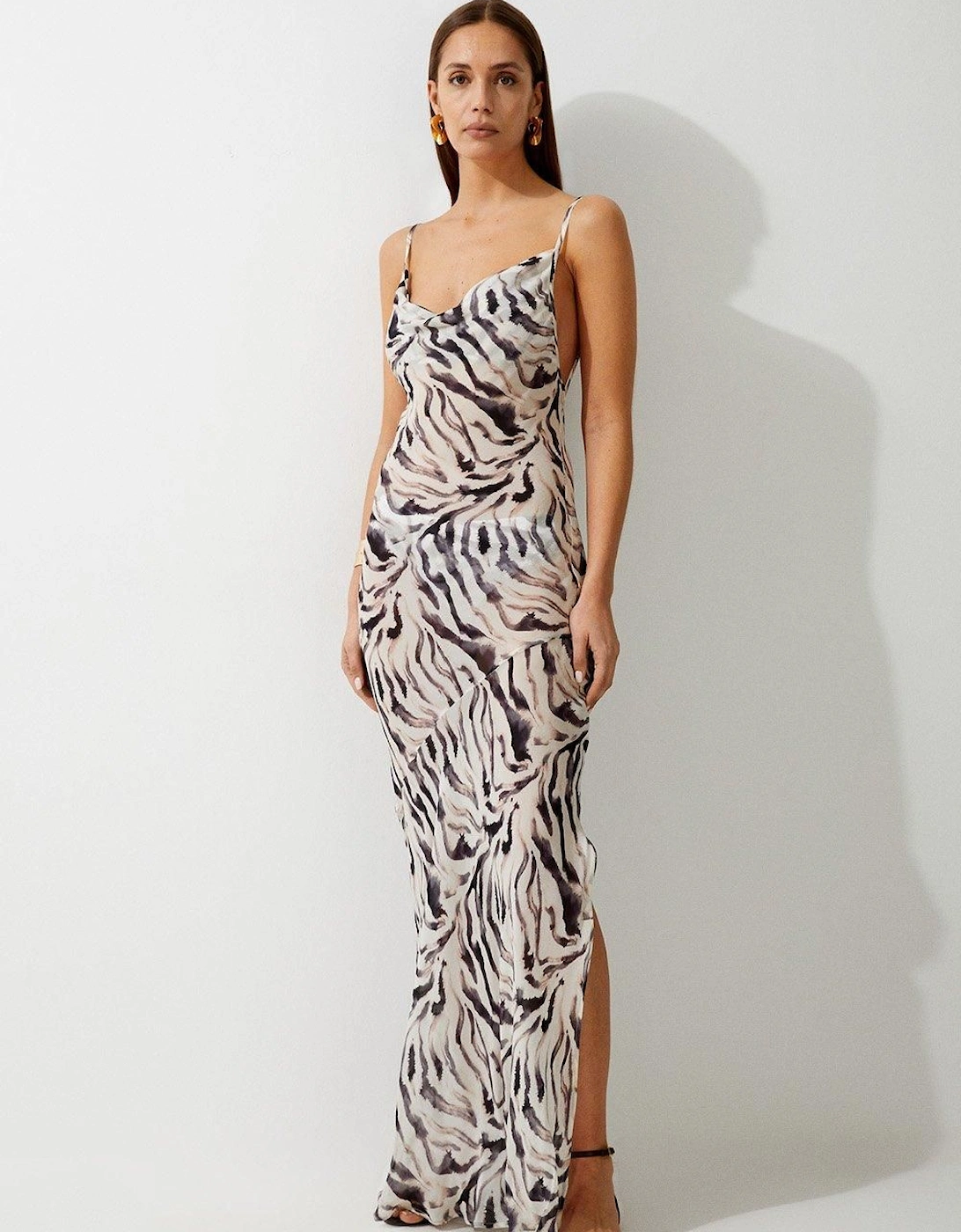Animal Print Viscose Georgette Beach Slip Dress, 2 of 1