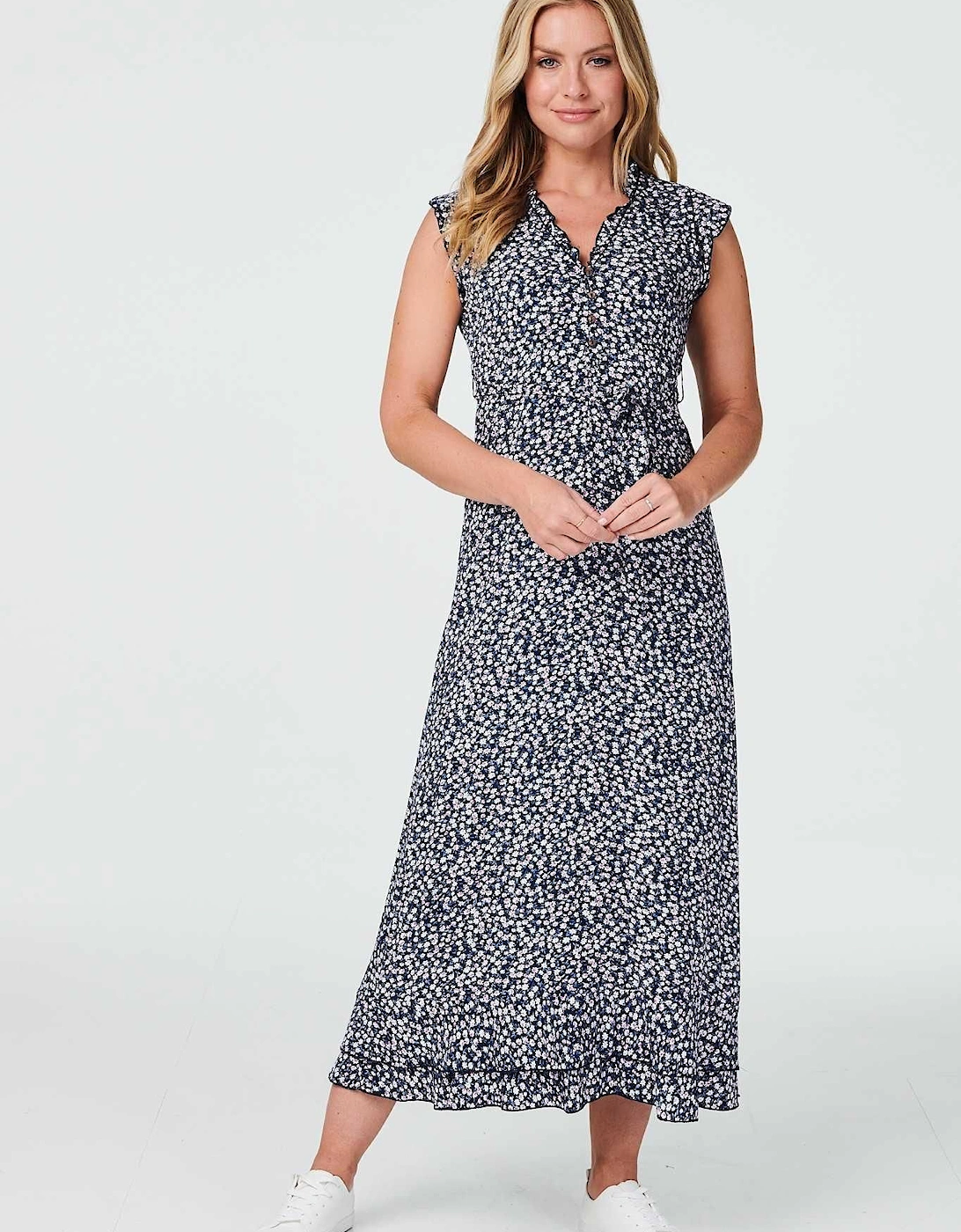 Ditsy Floral Frill Hem Maxi Dress, 2 of 1