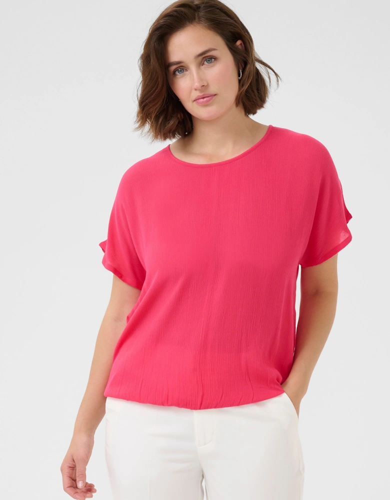 Amber Round Neck Short Sleeve Blouse
