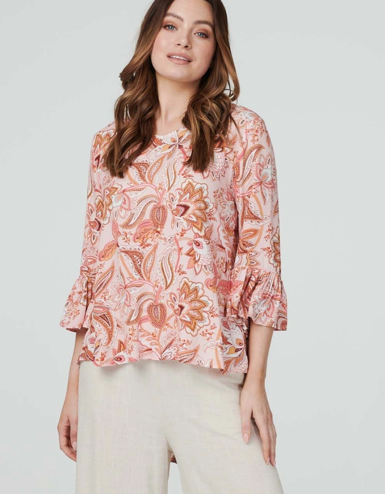 Paisley Print Oversized Blouse