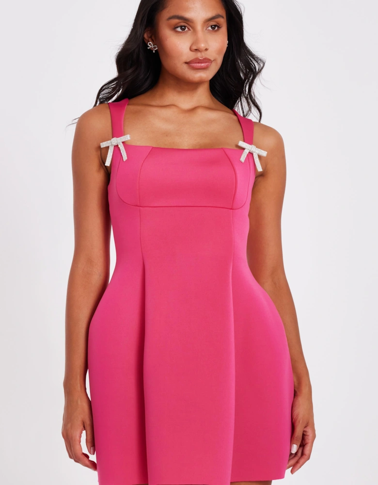 Magenta A-Line Mini Dress