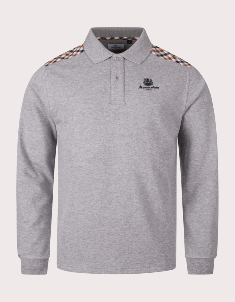 Stripes Piquet Long Sleeve Polo Shirt
