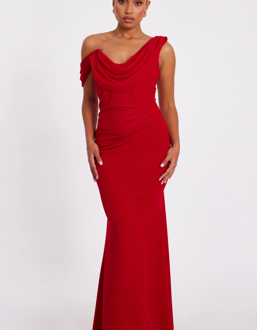 Red Petite Drop Sleeve Maxi Dress, 2 of 1