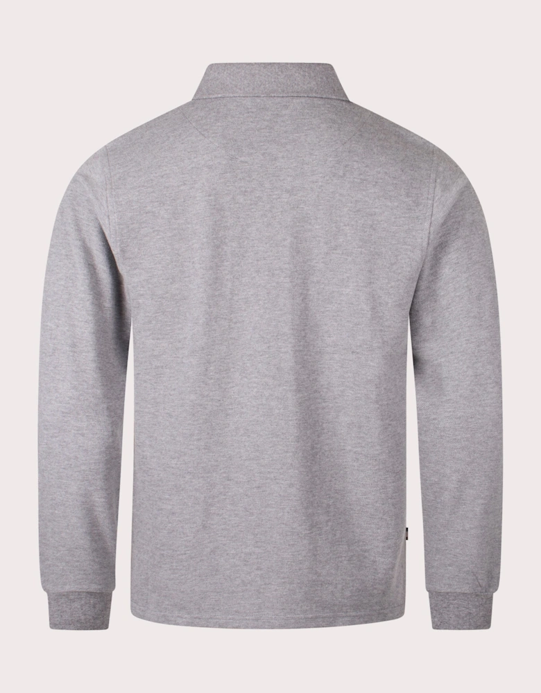 Stripes Piquet Long Sleeve Polo Shirt