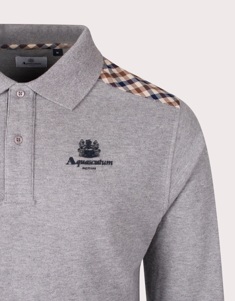 Stripes Piquet Long Sleeve Polo Shirt