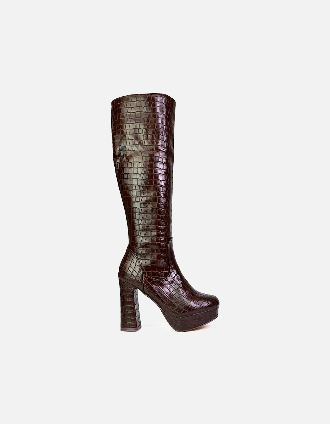 'Theo' Chunky Block High Heel Platform Knee High Boots, 2 of 1