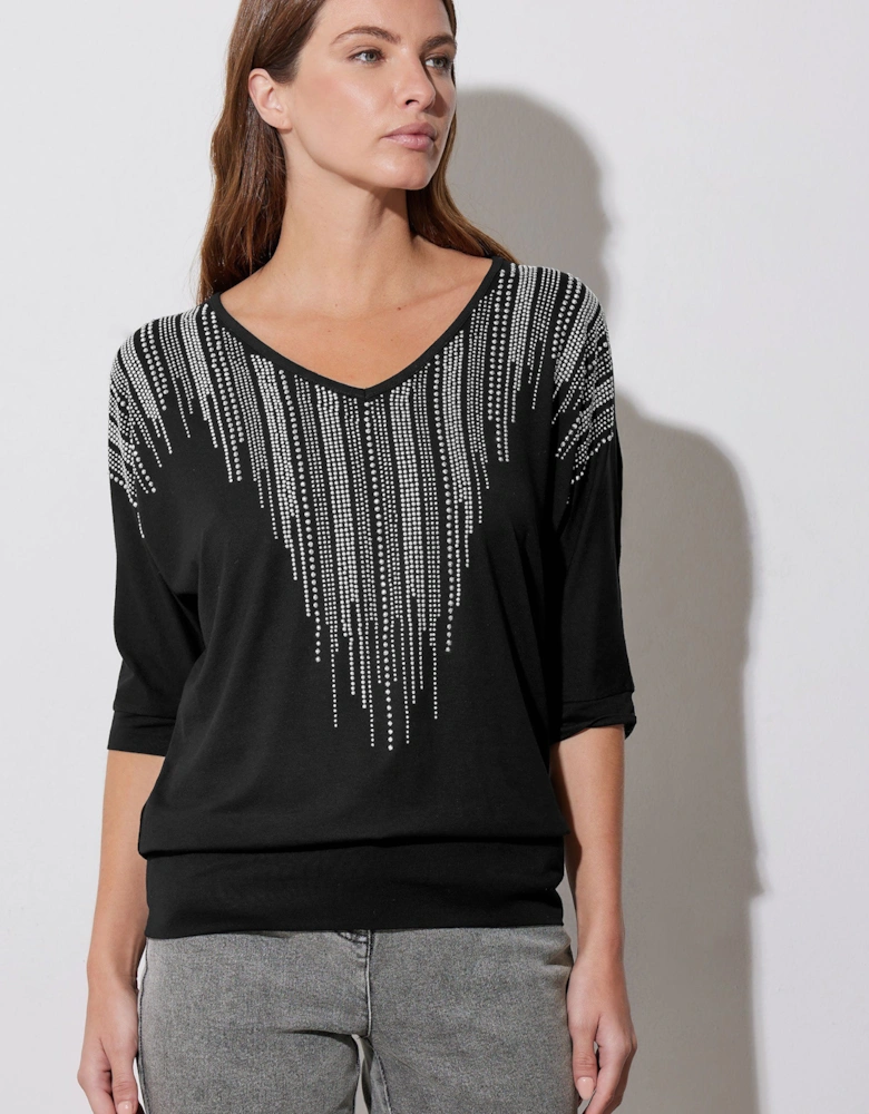 Embellished Neckline Top