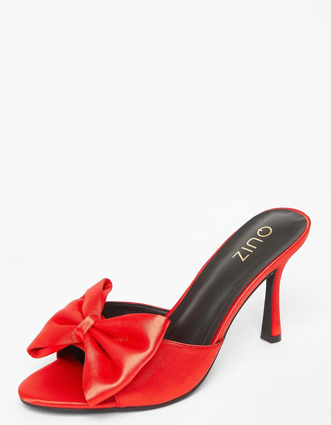 Red Satin Bow Mule Heels, 2 of 1