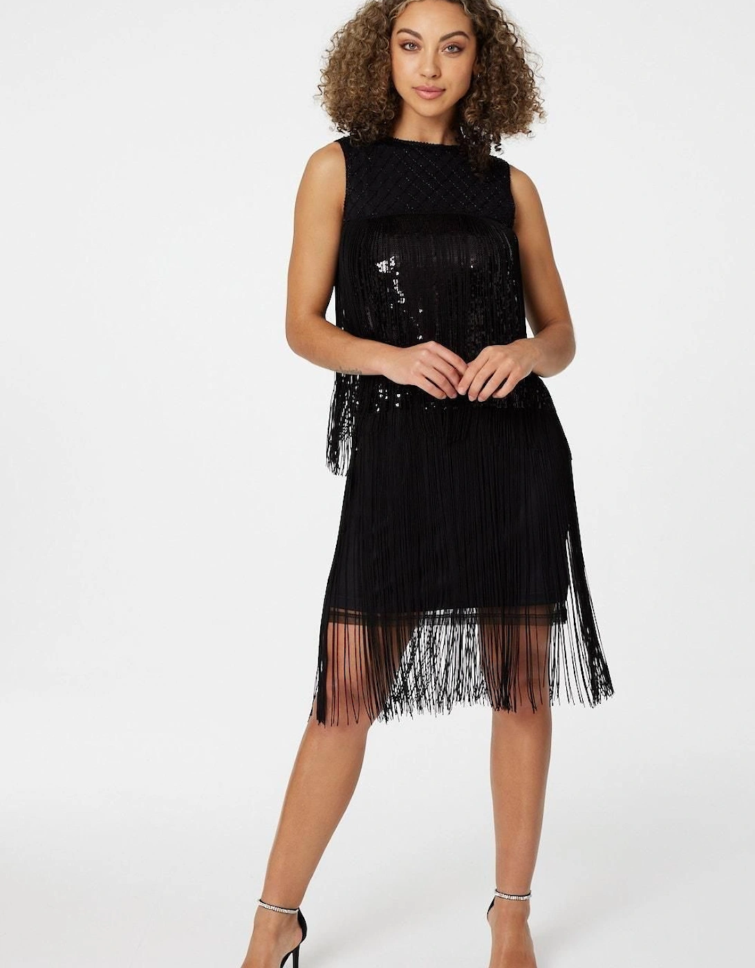 Sequin Fringed Shift Dress, 2 of 1