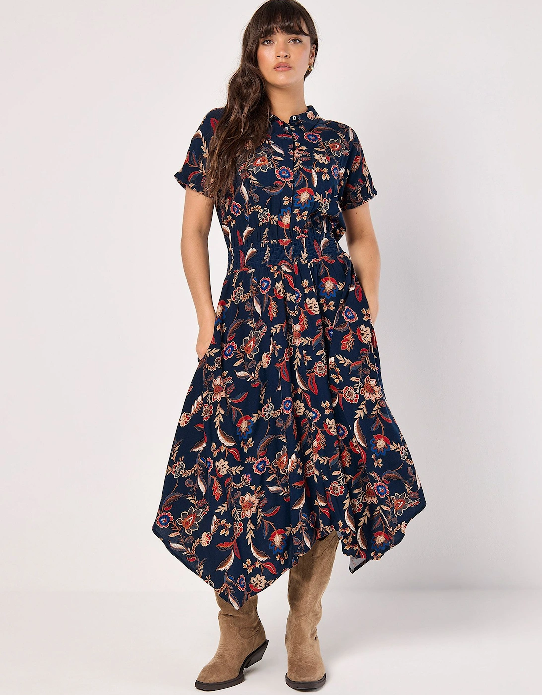 Sarasa Floral Shirt Midi Dress, 2 of 1