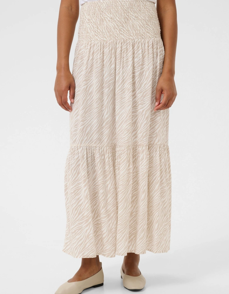 KAmaxi Smock Waist A-line Fit Maxi Skirt