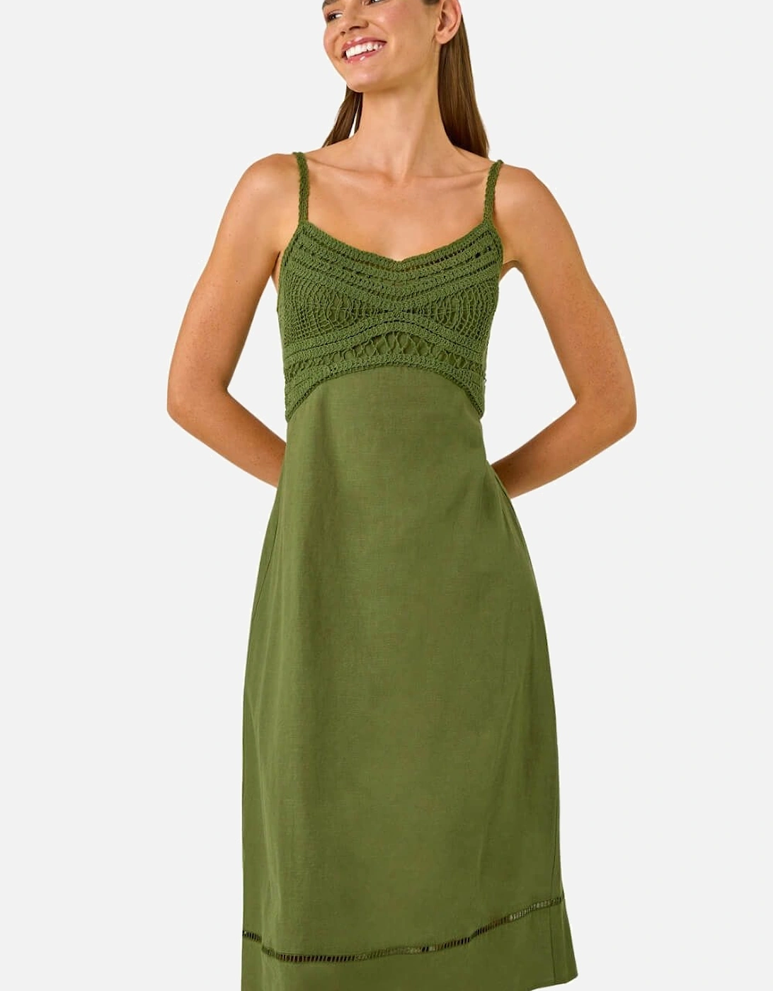 Lace Panel Strappy Midi Dress, 2 of 1