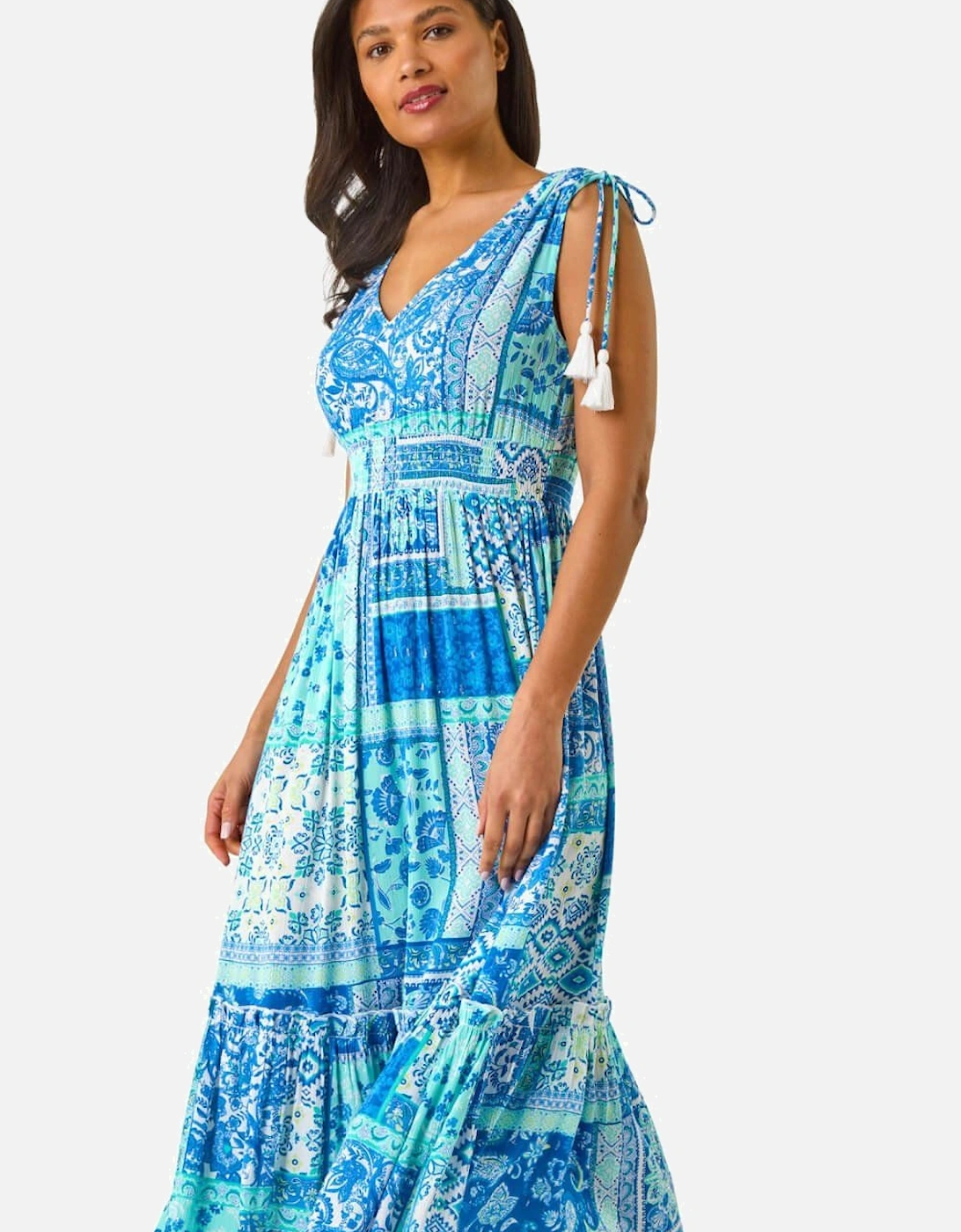 Patchwork Shimmer Maxi Dress, 2 of 1