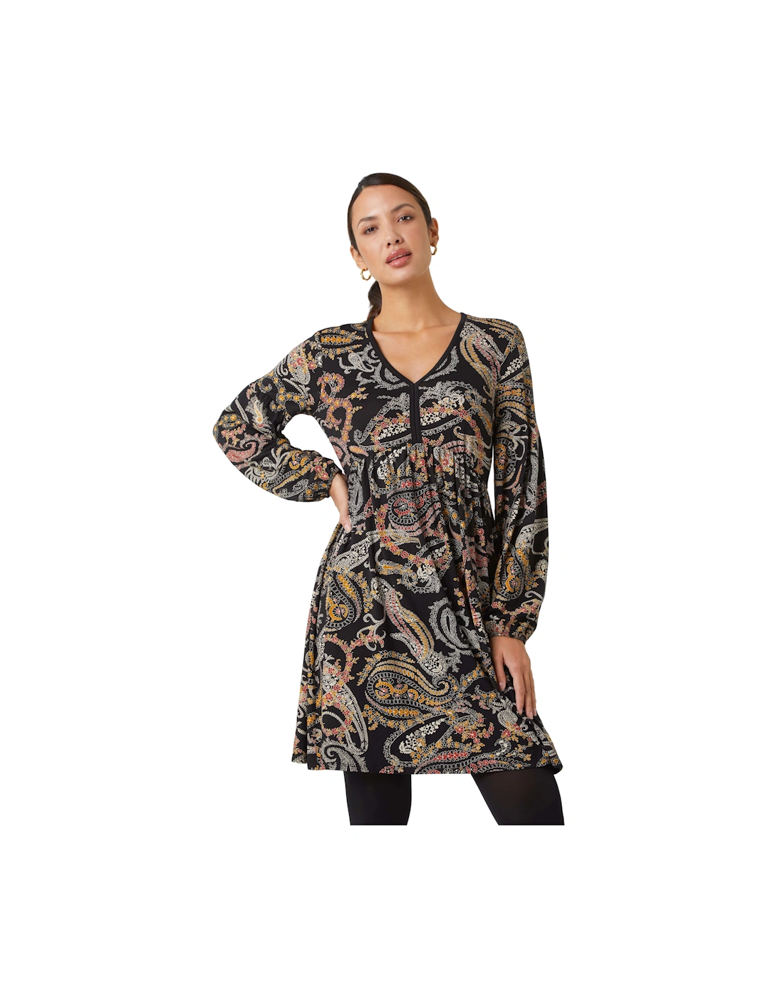 Paisley Print Stretch Dress, 2 of 1