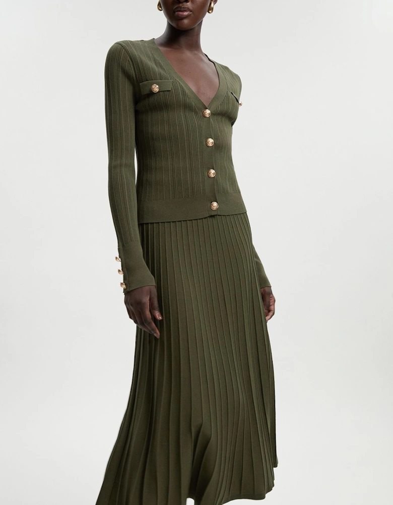 High Waisted Textured Knit Full Maxi Skirt