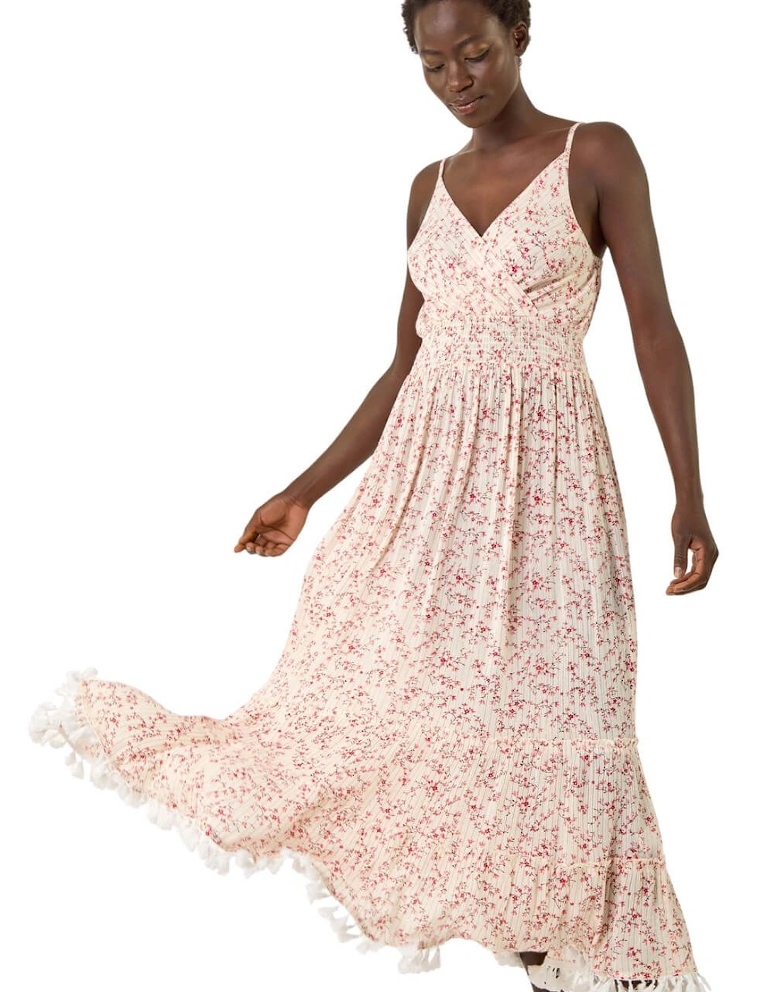 Ditsy Floral Print V-Neck Maxi Dress, 2 of 1