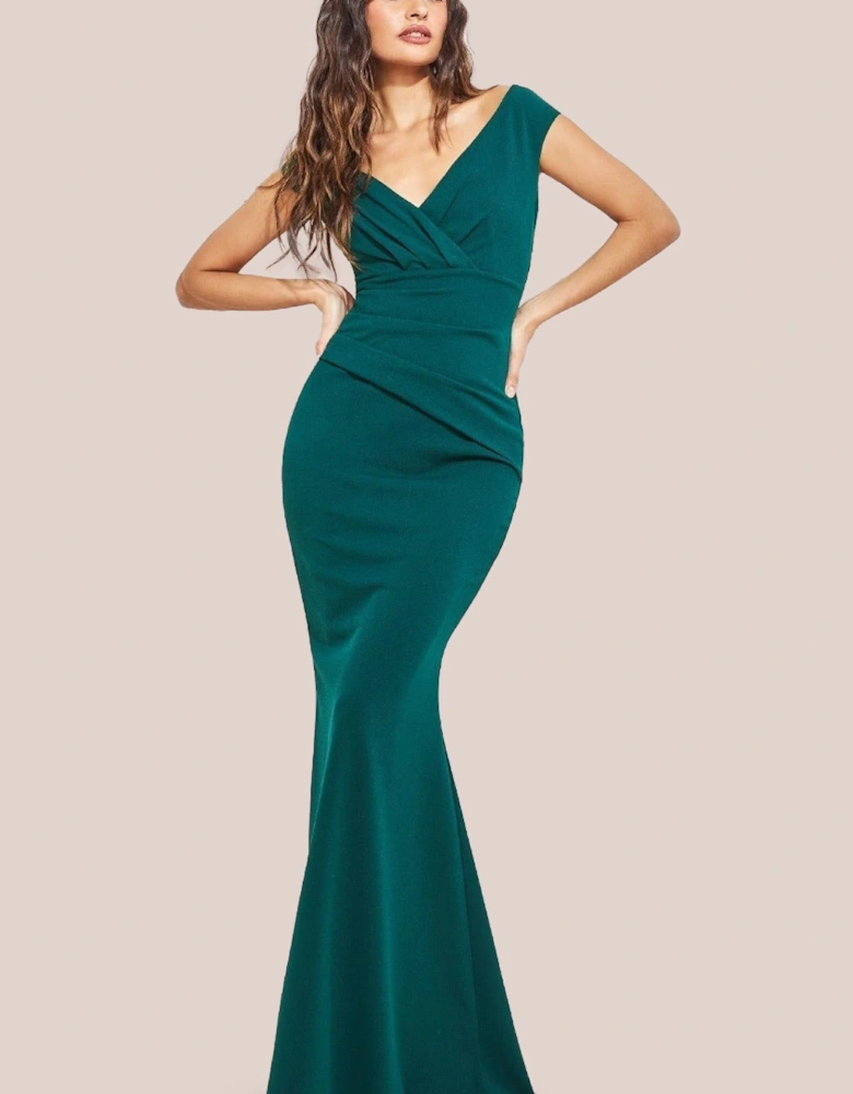 Bardot Pleated Maxi Dress