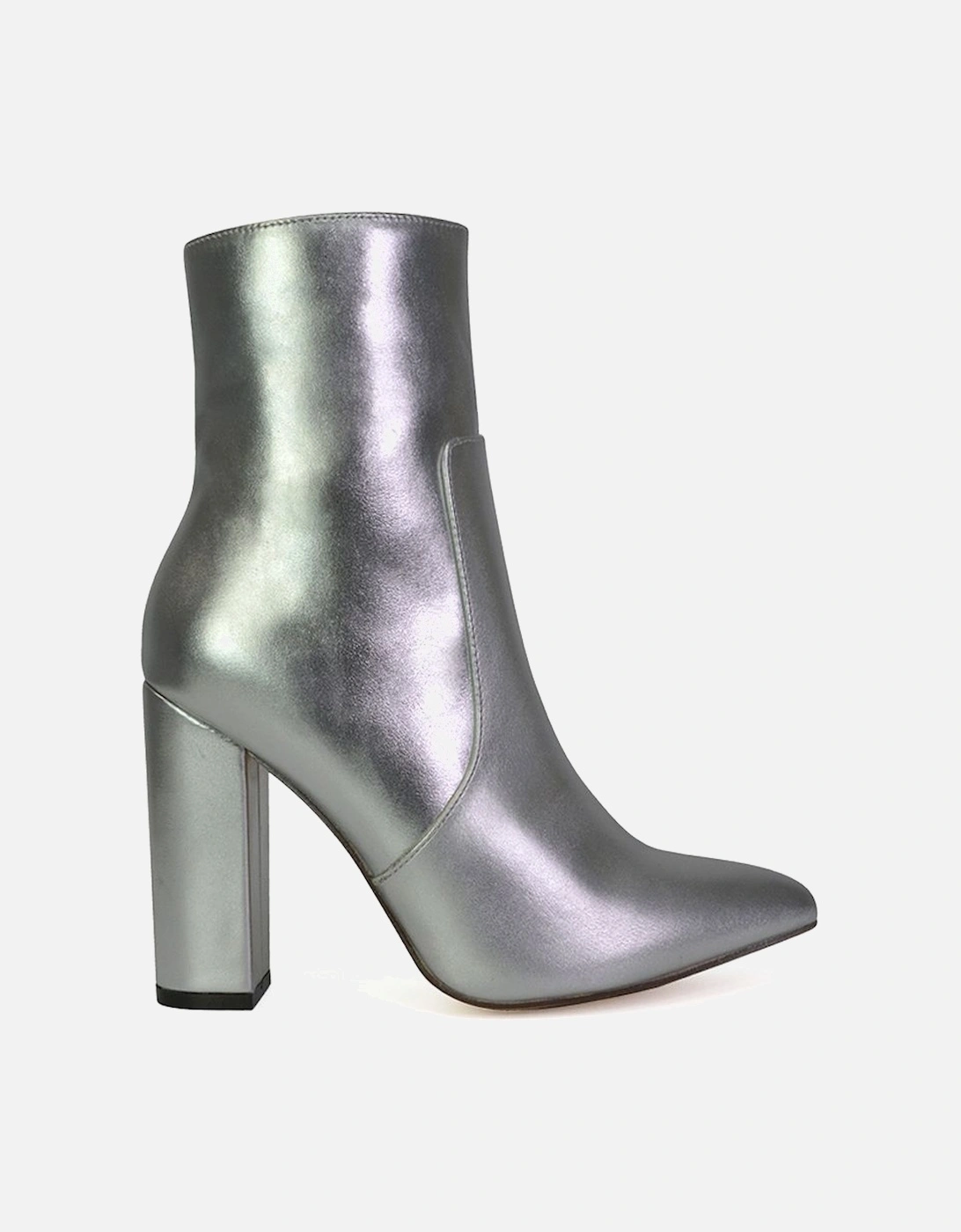 'Sugar' Block High Heel Zip-Up Ankle Boots With a Pointed Toe, 2 of 1