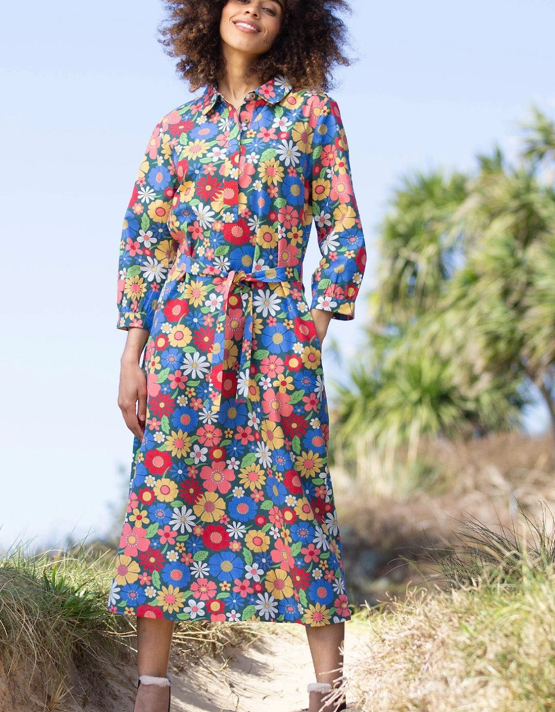 Morcombelake 3/4 Sleeve Poplin Dress, 2 of 1