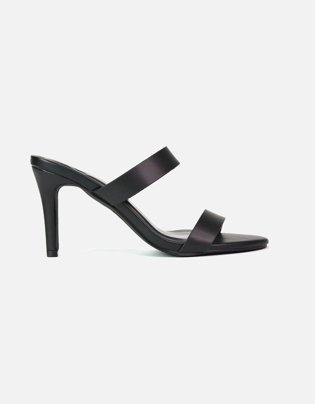 'Wolf' Round Toe Double Strap Stiletto High Heel Mule Sandals, 2 of 1