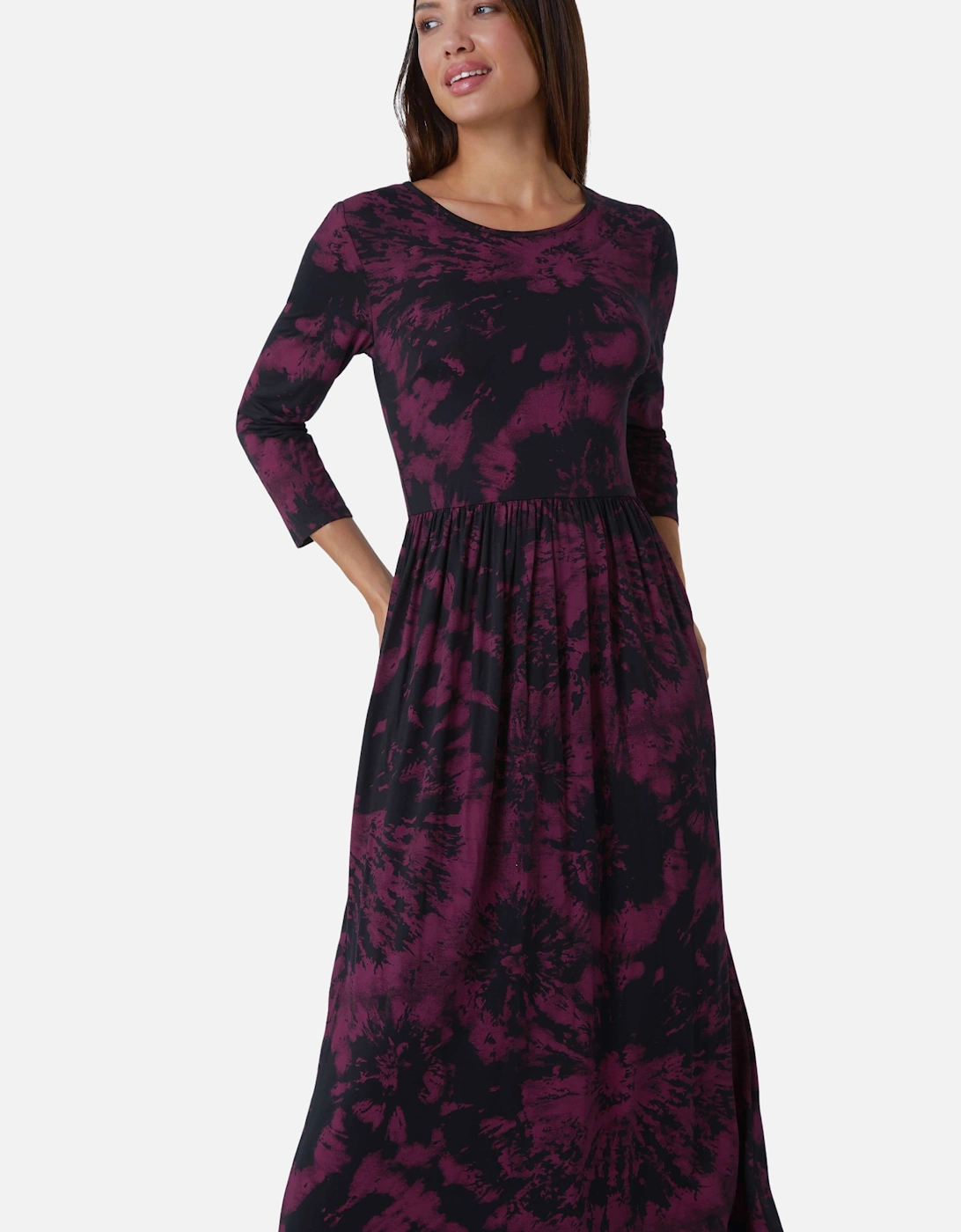 Tie Dye Pocket Stretch Midi Dress, 2 of 1