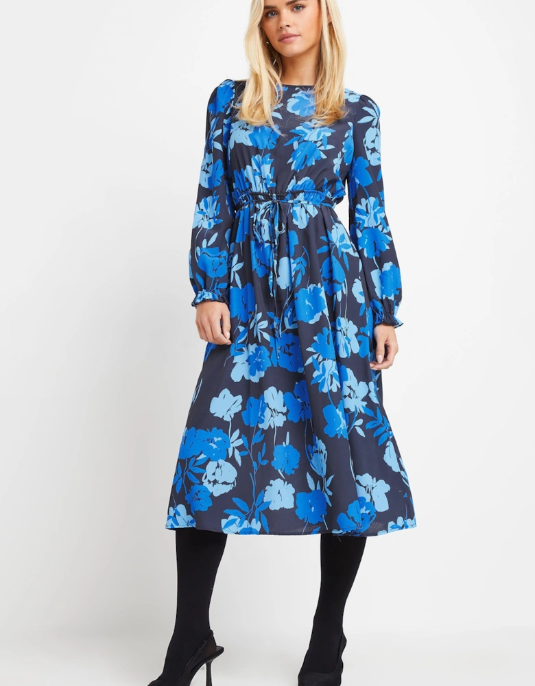 Tie Waist Midi Smock Dress
