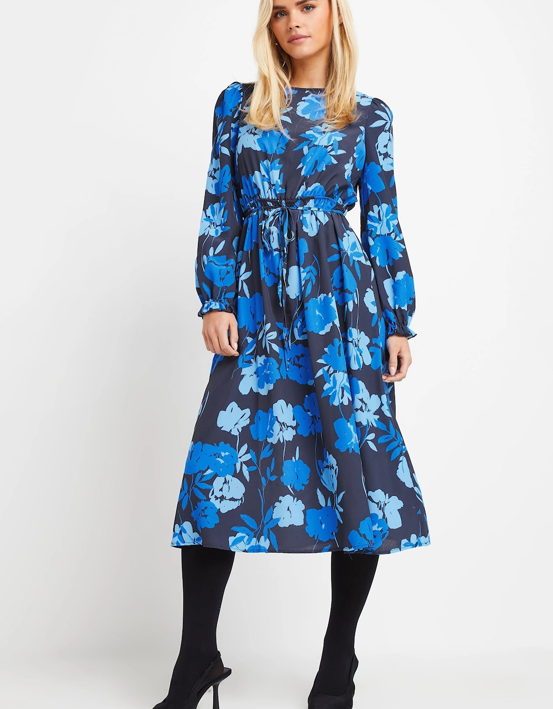 Tie Waist Midi Smock Dress, 2 of 1