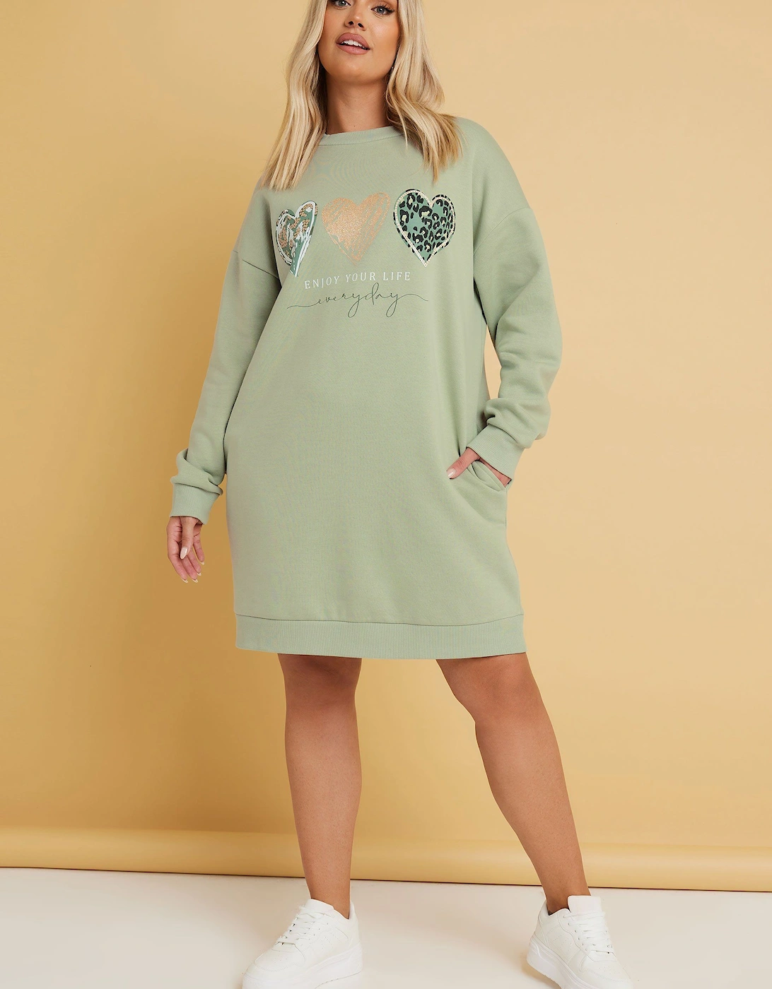 Heart Print Sweatshirt Dress, 2 of 1