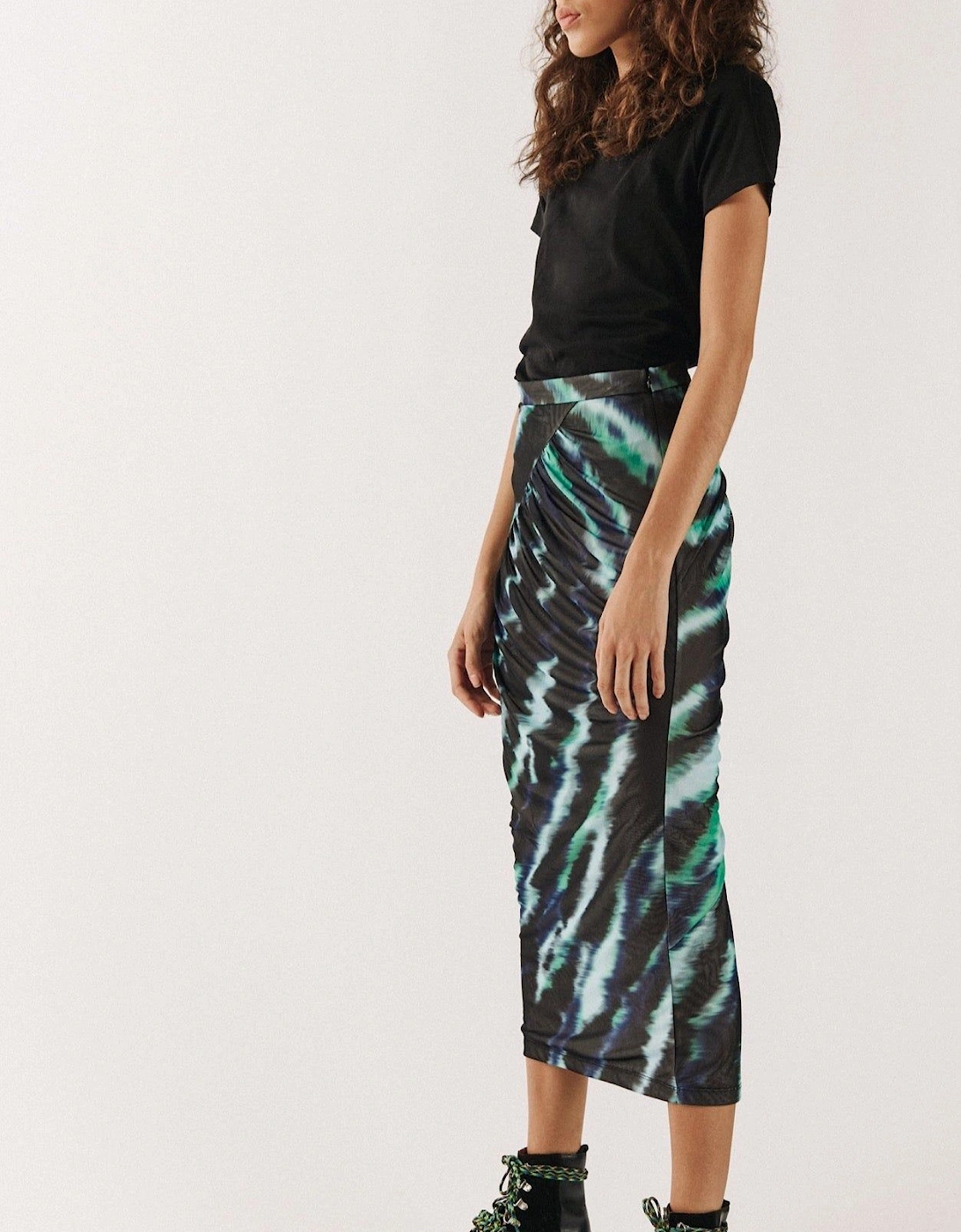 Mint Tie Dye Midi Skirt, 2 of 1
