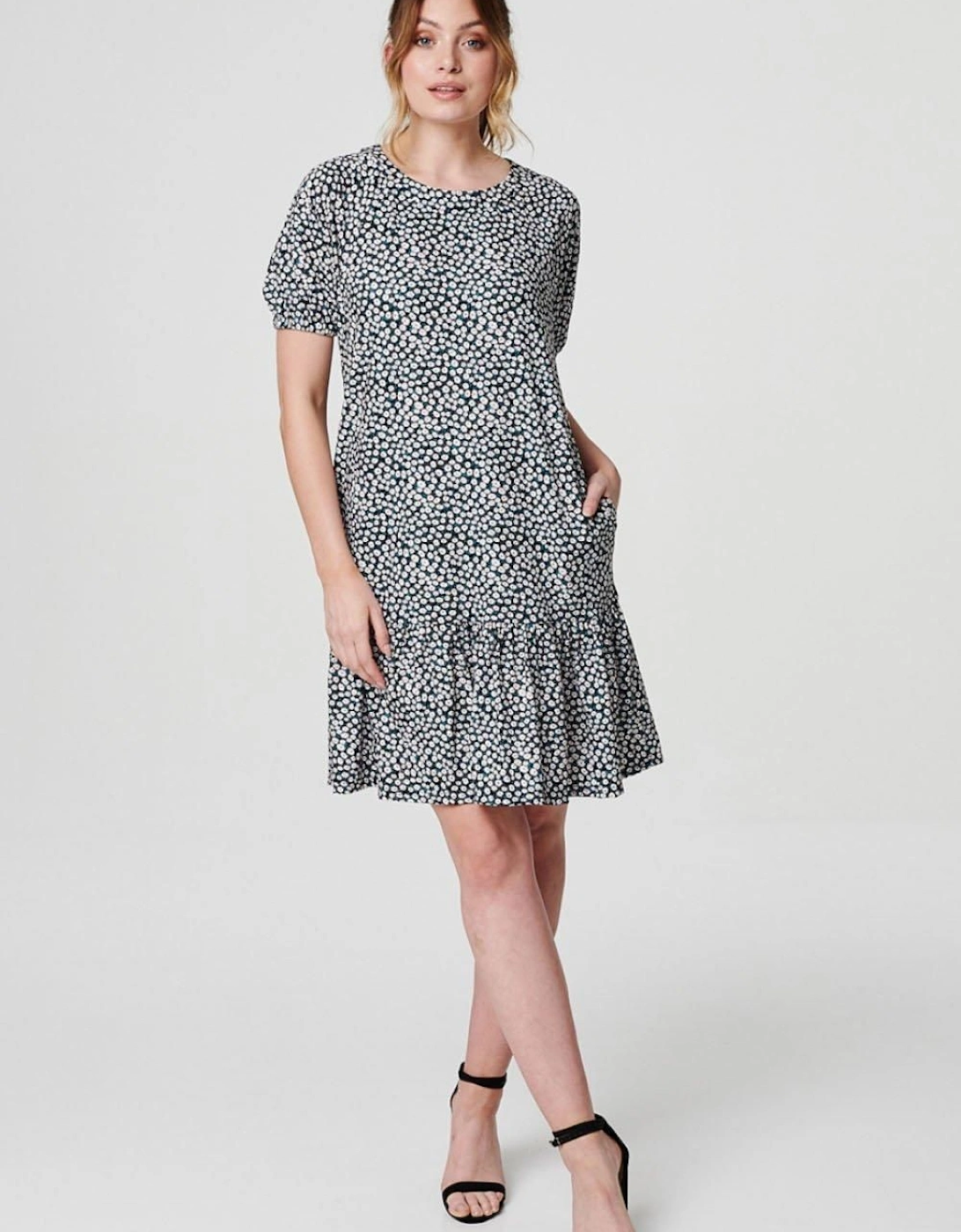 Ditsy Floral Short Tiered Dress, 2 of 1