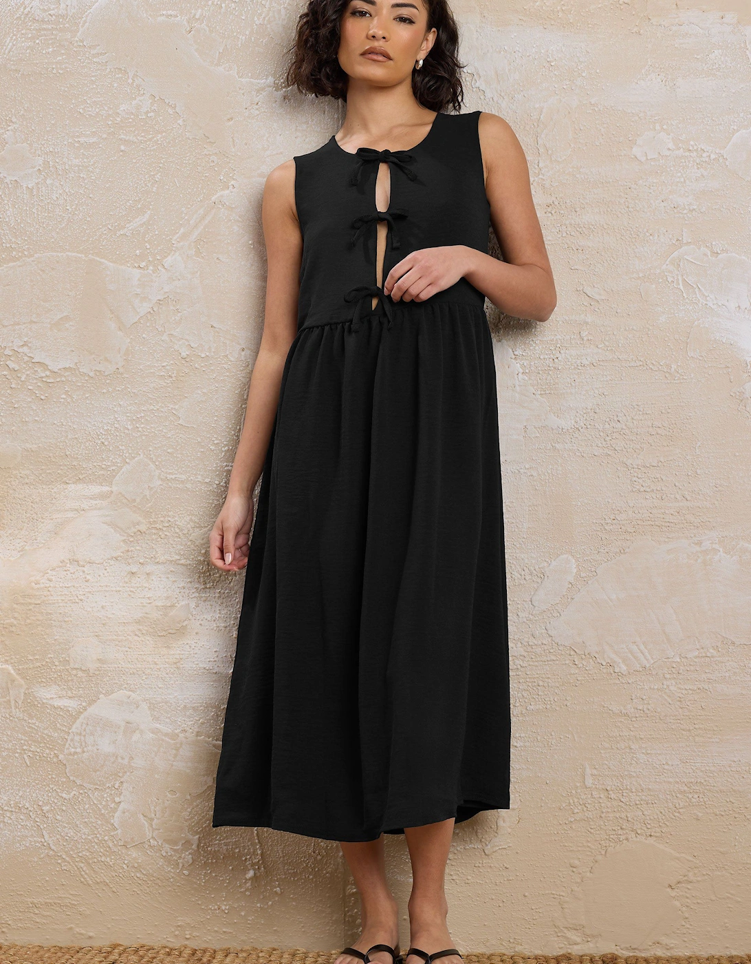Petite Tie Front Midi Dress, 2 of 1