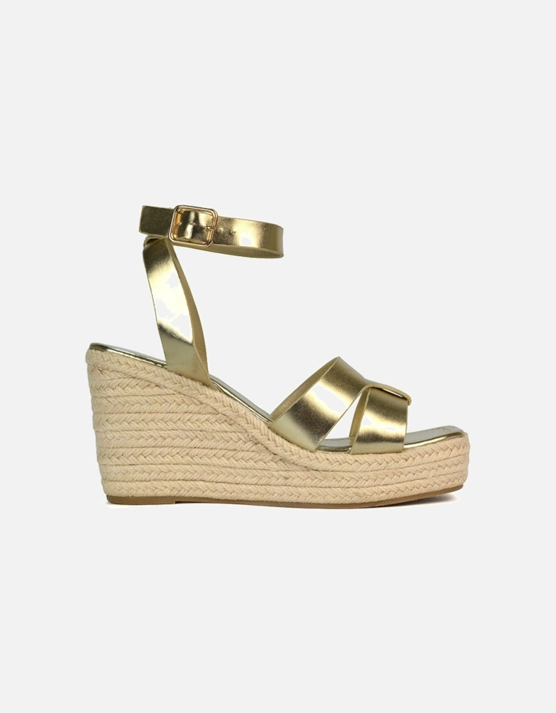 'Kala' Espadrille Strappy Platform Wedge Heel Sandals With Ankle Strap