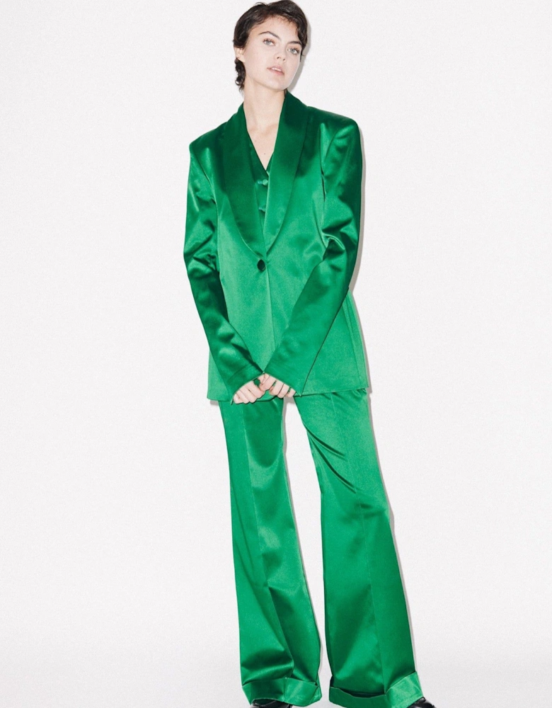 Green Satin Tailored Jacket