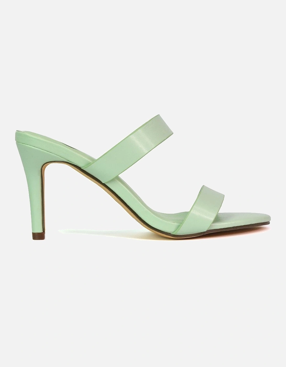 'Wolf' Round Toe Double Strap Stiletto High Heel Mule Sandals, 2 of 1