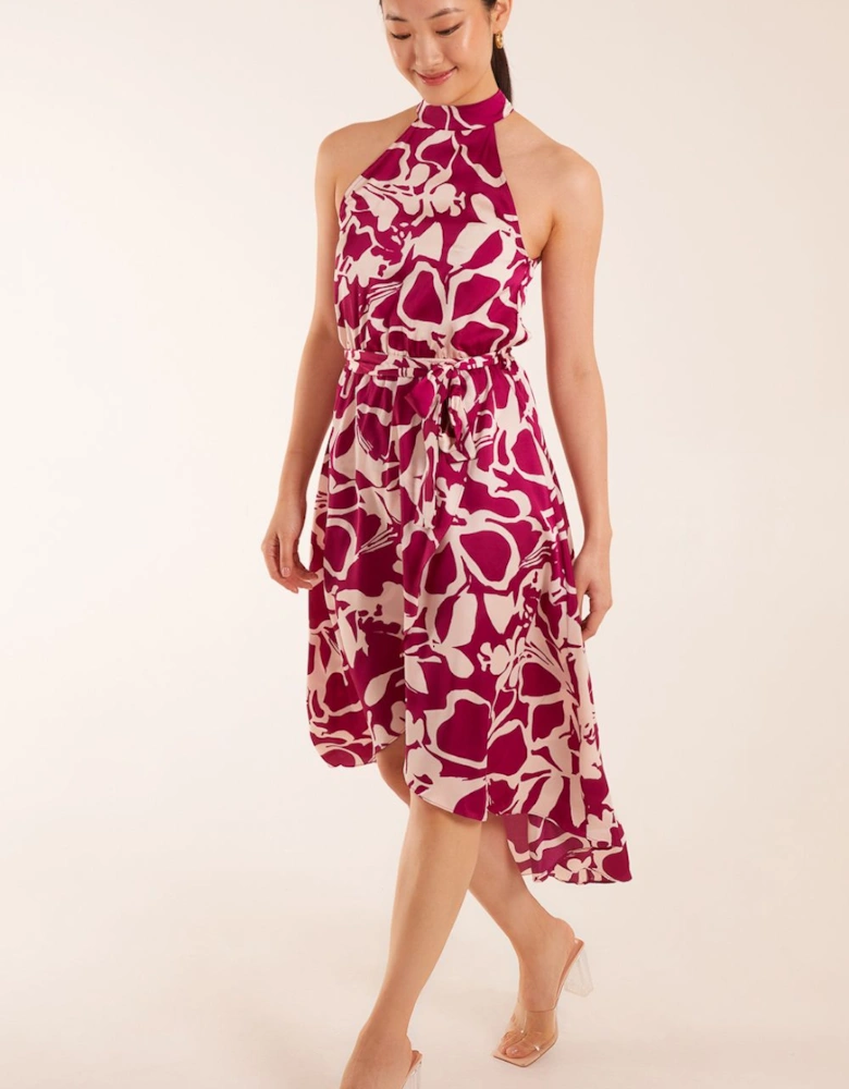 Halter Midi Wrap Dress