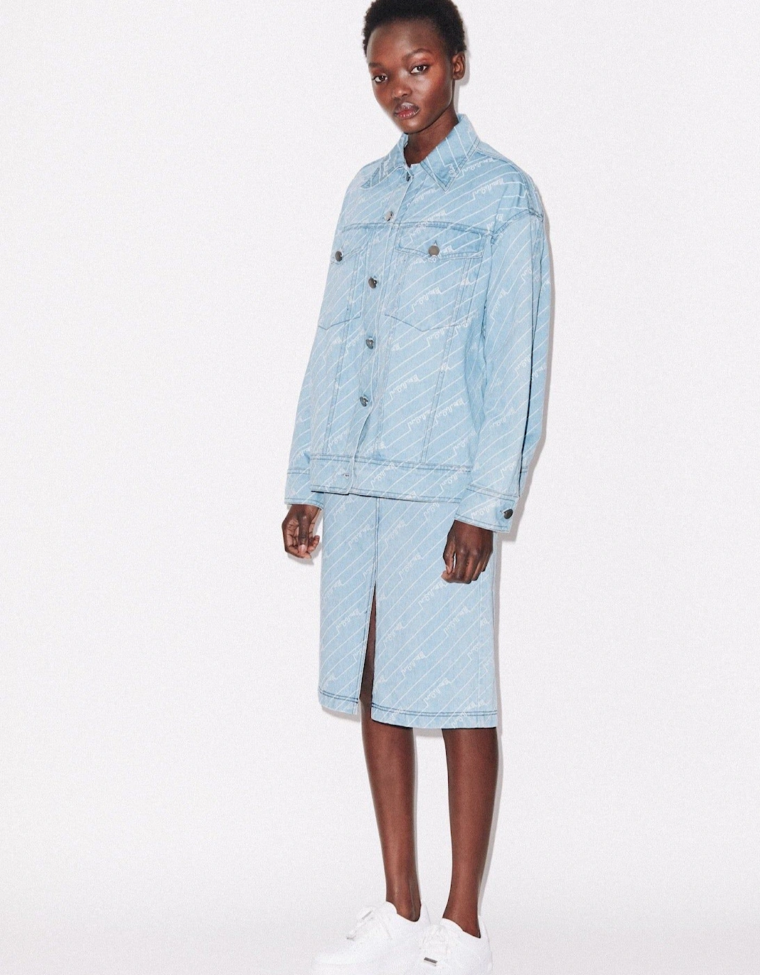 Monogram Denim Skirt, 2 of 1