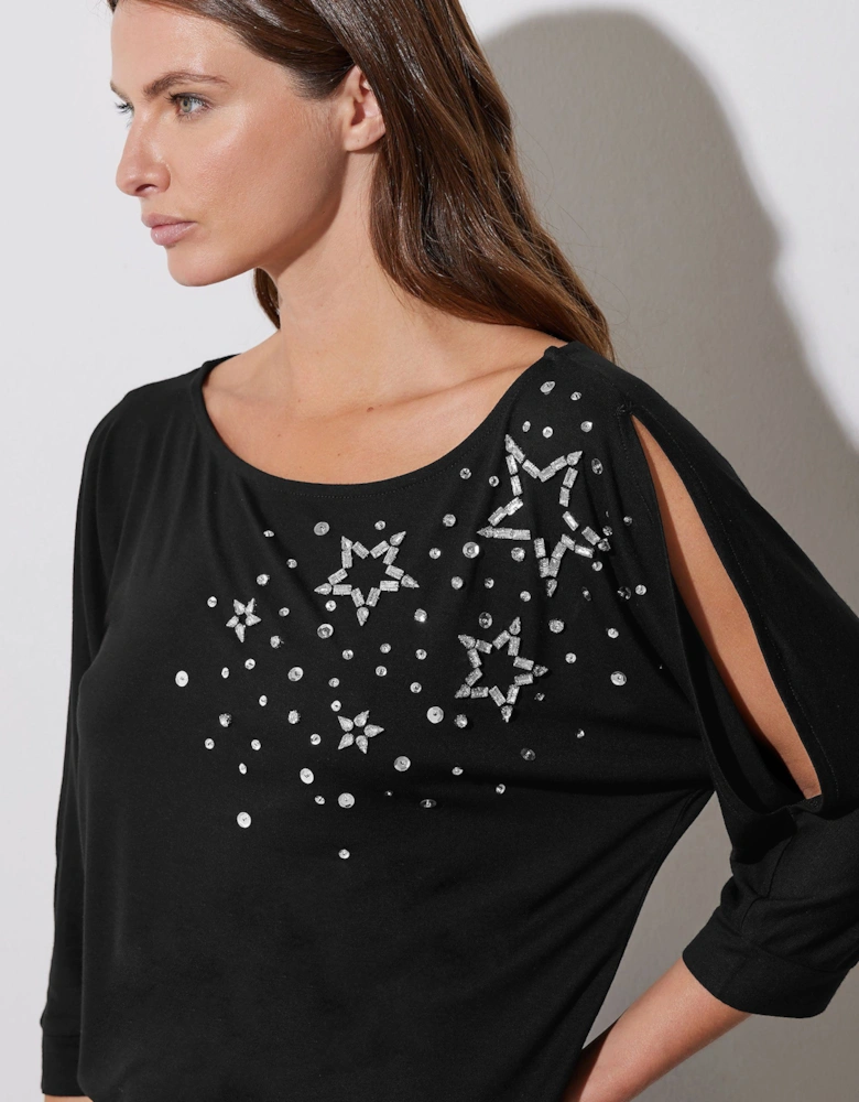 Star Diamante Embellished Top
