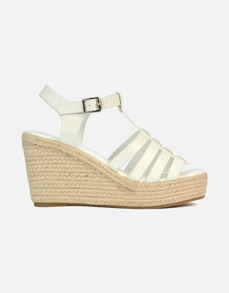 'Remi' Wedge Heel Platform Espadrille Square Toe Sandals