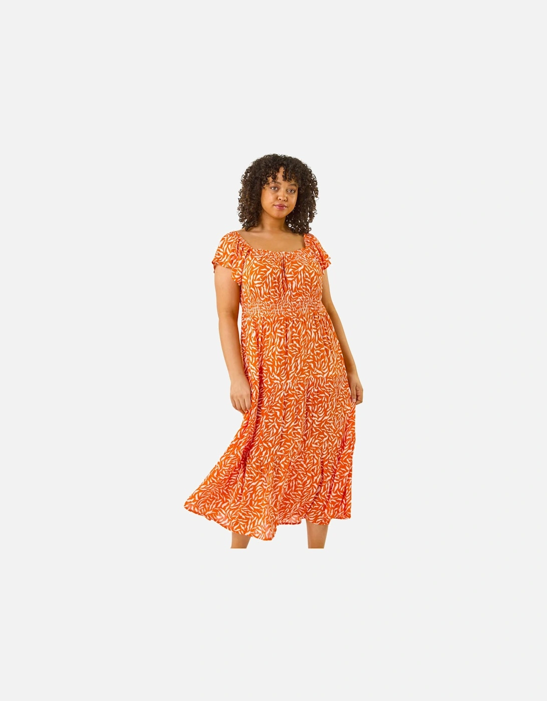 Curve Shirred Printed Dress, 2 of 1