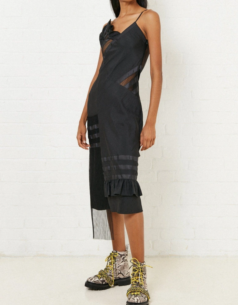 Black Ripstop Slip Dress