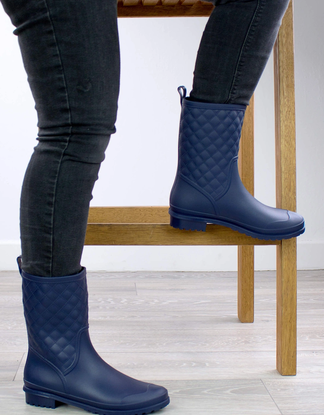 Low  Heel Wellies Quilted Wellingtons  Calf Boots, 2 of 1