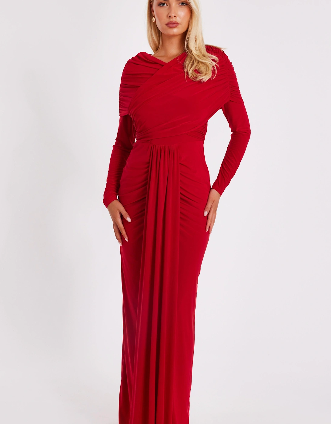 Red Draped Maxi Dress, 2 of 1