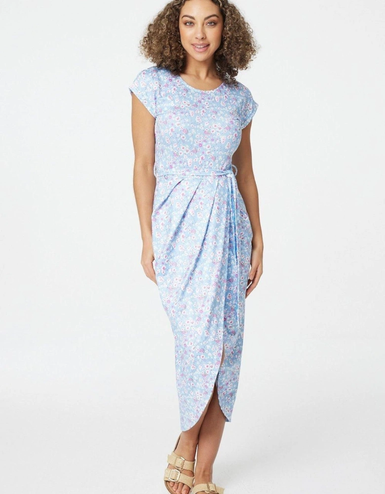 Ditsy Floral Tulip Hem Midi Dress