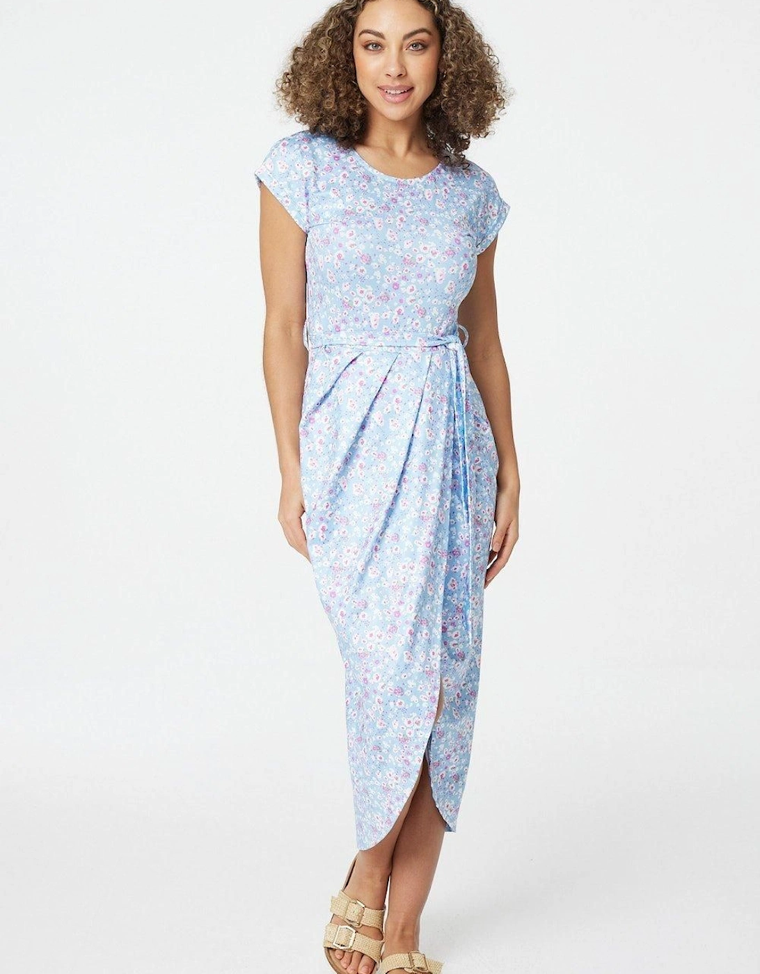 Ditsy Floral Tulip Hem Midi Dress, 2 of 1