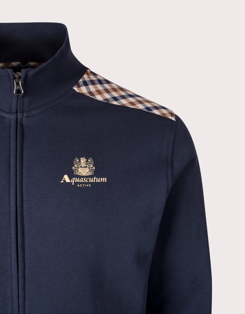 Club Check Shoulder Full Zip Fleece Track Top